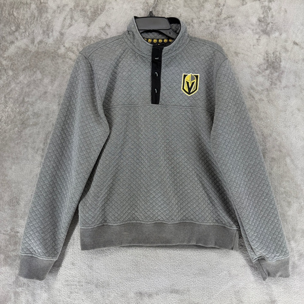 Vegas Golden Knights Pullover Mens S Gray NHL Hockey Quilted EUC